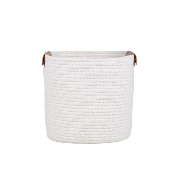 Canasto / Cesto con Asas de Cuero FREE HOME Algodón / Poliester 30 x 26 cm