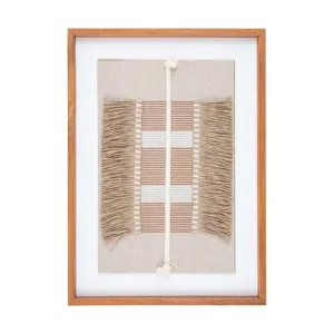 Cuadro Decorativo FREE HOME Diseño Étnico Telar con Flecos 50.2 x 36.2 cm