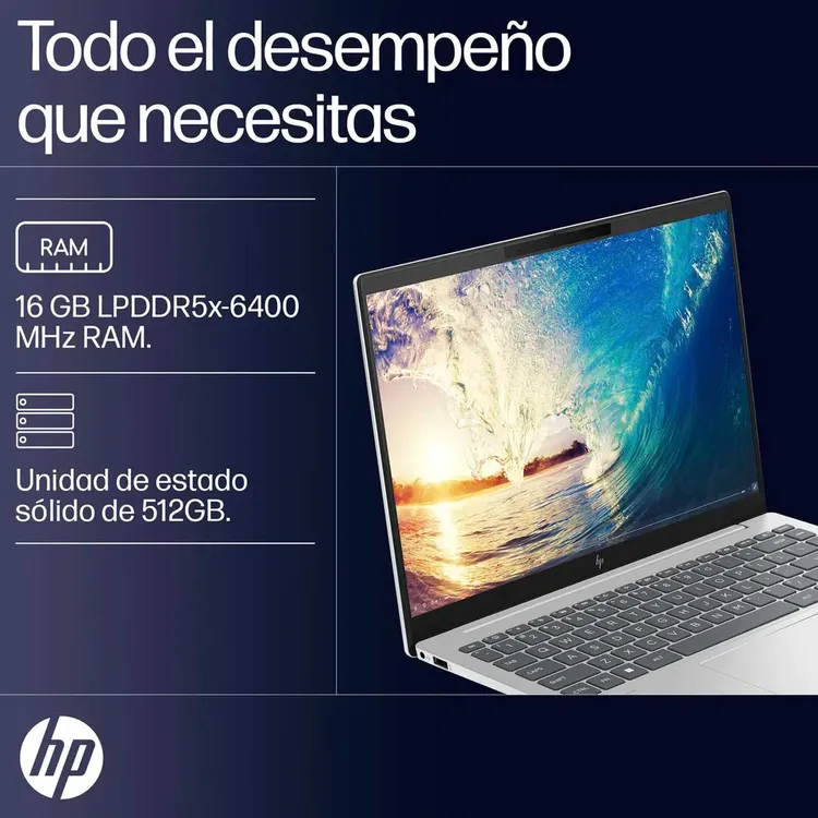 Computador Portátil HP Pavilion Plus 14" Pulgadas Ew1000la Intel Core Ultra 5 - RAM 16GB - Disco SSD 512GB - Plateado - Imagen 8