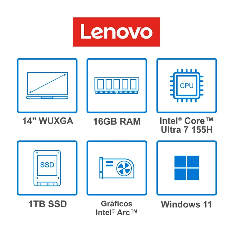 Computador Portátil LENOVO IdeaPad Slim 5 14" Pulgadas 14IMH9 - Intel Core Ultra 7 - RAM 16GB - Disco SSD 1TB - Gris - Imagen 9