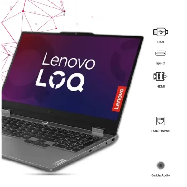 Computador Portátil Gamer LENOVO LOQ 15.6" Pulgadas 15IAX9 - Intel Core i5 - RAM 24GB - Disco SSD 512GB - Gris - Imagen 6