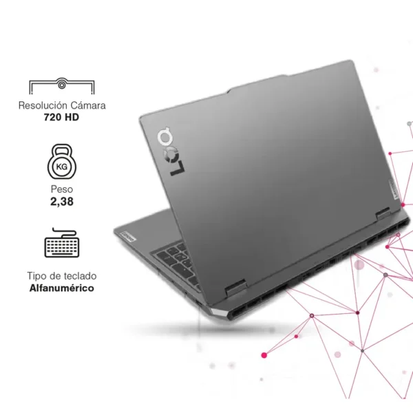 Computador Portátil Gamer LENOVO LOQ 15.6" Pulgadas 15IAX9 - Intel Core i5 - RAM 24GB - Disco SSD 512GB - Gris - Imagen 7