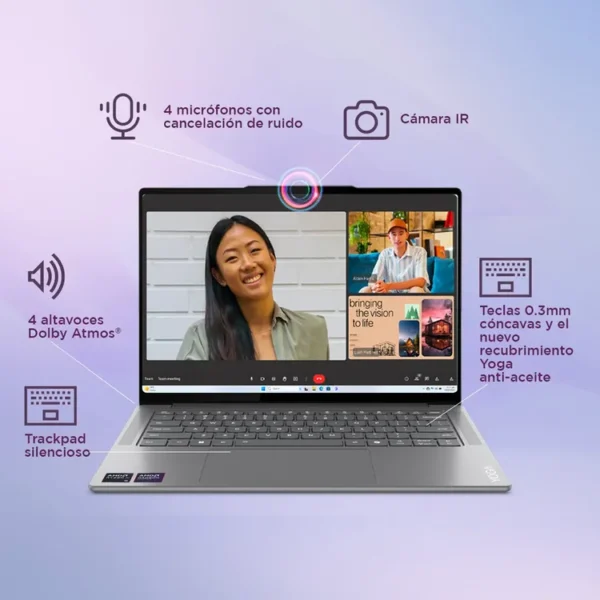 Computador Portátil LENOVO Yoga Pro 7 14" Pulgadas 14ASP9 - AMD Ryzen AI 9 - RAM 32GB - Disco SSD 1TB - Gris - Imagen 7