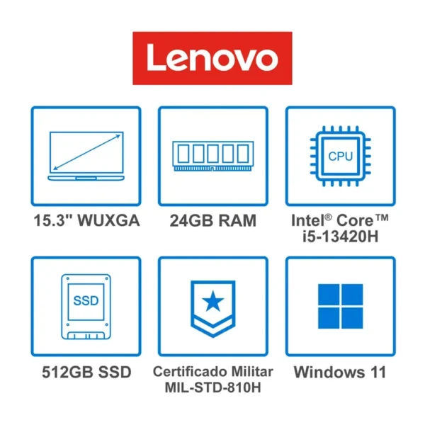 Computador Portátil LENOVO IdeaPad Slim 3 - 15.3" Pulgadas - Intel Core i5 - RAM 24GB - Disco SSD 512GB - Gris. - Imagen 7