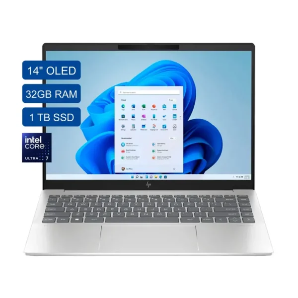 Computador Portátil HP Pavilion Plus 14" Pulgadas 14-EW1002la- Intel Core Ultra 7 - RAM 32GB - Disco SSD 1 TB - Plateado - Imagen 2