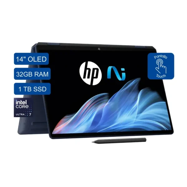 Computador Portátil 2 en 1 HP OmniBook Ultra Flip 14" Pulgadas Fh0000la - Intel Core Ultra 7 - RAM 32GB - Disco SSD 1TB - Azul - Imagen 2