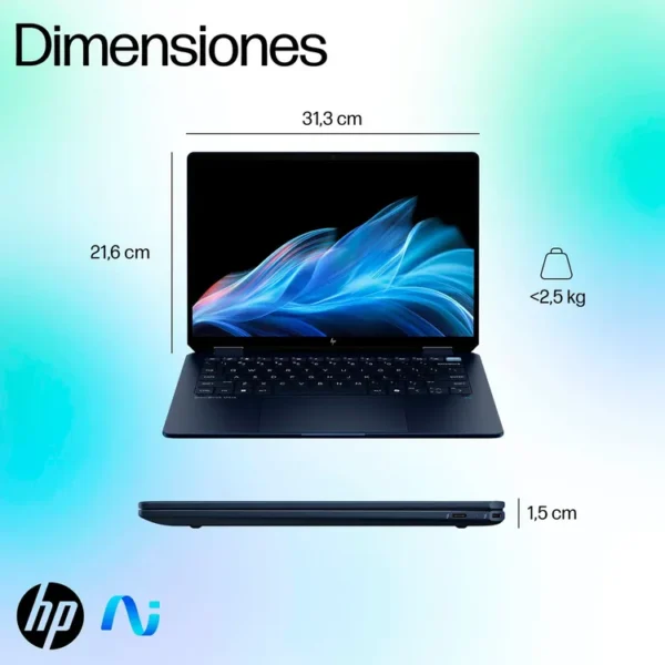 Computador Portátil 2 en 1 HP OmniBook Ultra Flip 14" Pulgadas Fh0000la - Intel Core Ultra 7 - RAM 32GB - Disco SSD 1TB - Azul - Imagen 9