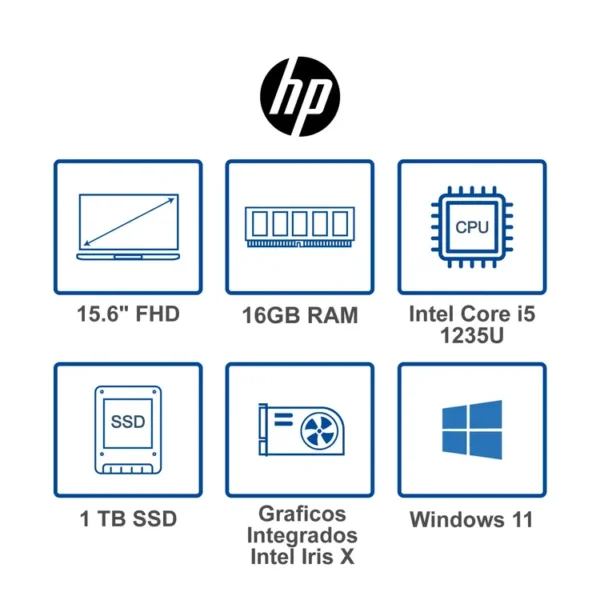 Computador Portátil HP 15.6" Pulgadas Fd0065la - Intel Core i5 - RAM 16GB - Disco SSD 1 TB  - Azul - Imagen 10