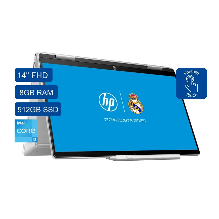 Computador Portátil 2 en 1 HP Pavilion 14" Pulgadas ek1013la Táctil - Intel Core i3 - RAM 8GB - Disco SSD 512GB - Plateado - Imagen 2