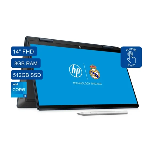 Computador Portátil 2 en 1 HP Pavilion 14" Pulgadas ek1011la Táctil - Intel Core i5 - RAM 8GB - Disco SSD 512GB - Azul - Imagen 2
