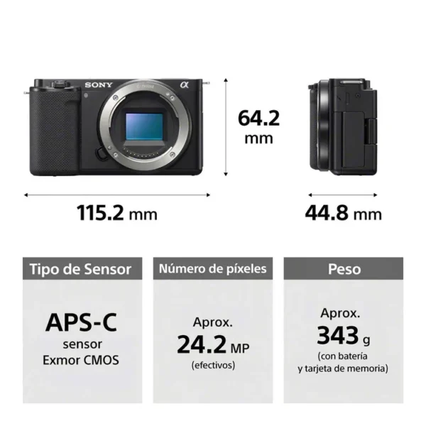 Cámara Fotográfica Sony ZV-E10L Negra - Imagen 8