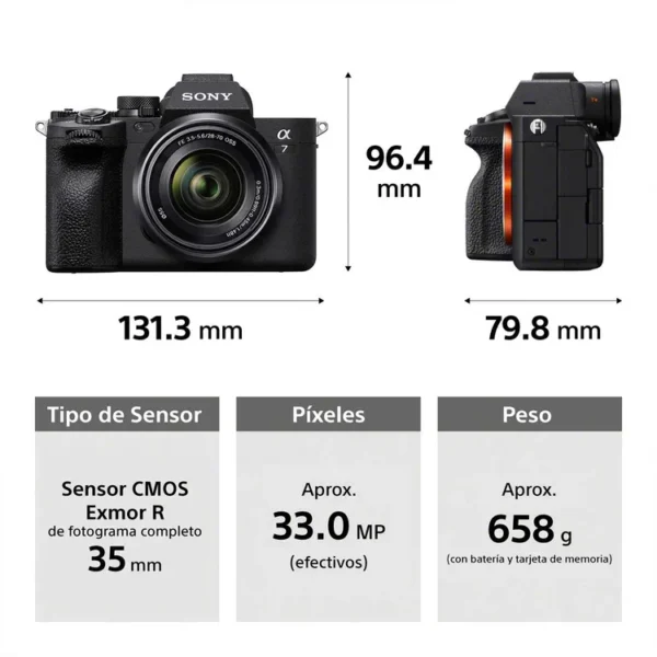 Cámara Fotográfica SONY Híbrida Full-Frame 7M4K - Imagen 4