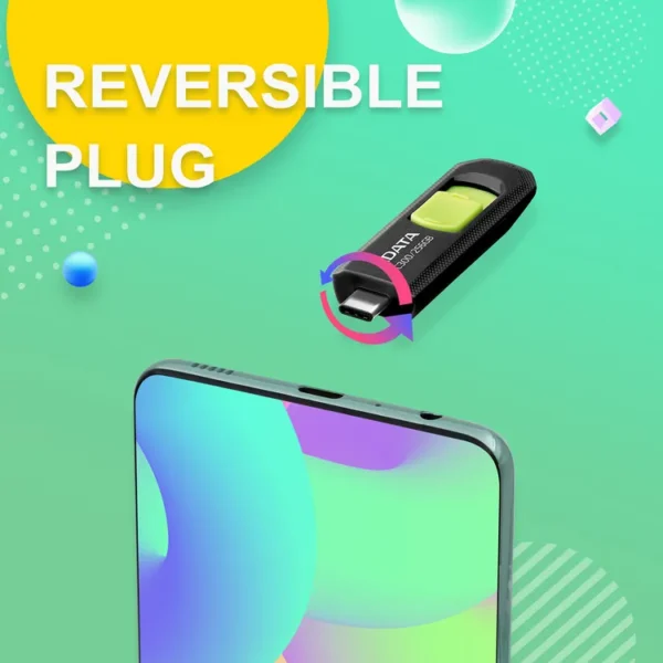 Memoria USB-C ADATA 128GB 3.2 UC300 Negro|Verde - Imagen 7