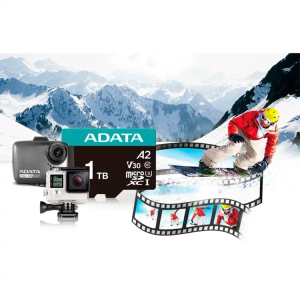 Memoria Micro SD ADATA 1TB + Adaptador Clase 10 V30 A2 Negro|Verde - Imagen 2