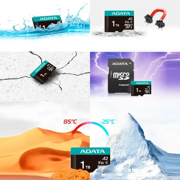 Memoria Micro SD ADATA 1TB + Adaptador Clase 10 V30 A2 Negro|Verde - Imagen 6