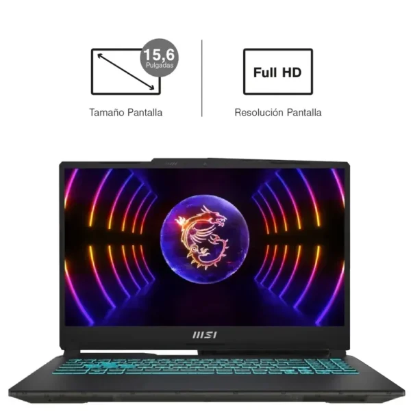 Computador Portátil Gamer MSI Cyborg 15.6" Pulgadas A1VF - Intel Core i5 - RAM 16GB  - Disco SSD 512 GB - Negro - Imagen 3