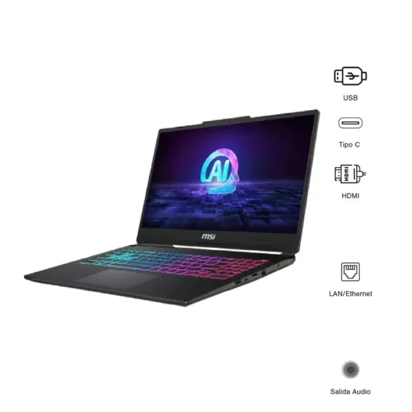 Computador Portátil Gamer MSI Cyborg AI 15.6" Pulgadas AI A1VFK - Intel Core Ultra 7 - RAM 16GB  - Disco SSD 512GB - Negro - Imagen 6