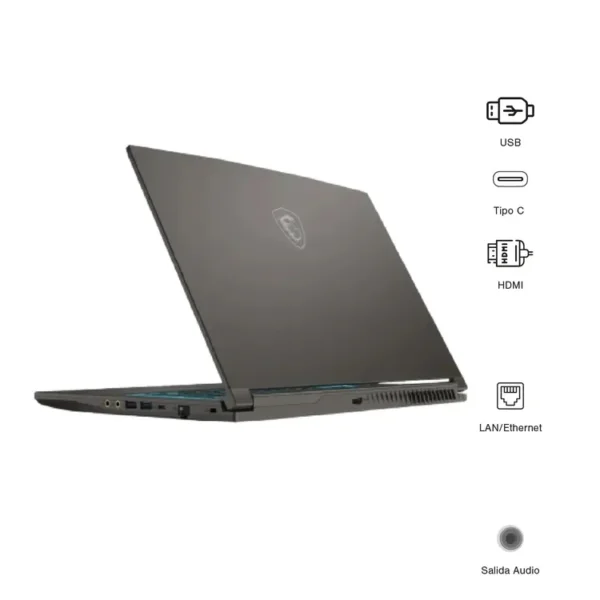 Computador Portátil Gamer MSI Thin 15.6" Pulgadas B7VE - AMD Ryzen 7 - RAM 16GB  - Disco SSD 512GB - Gris - Imagen 6