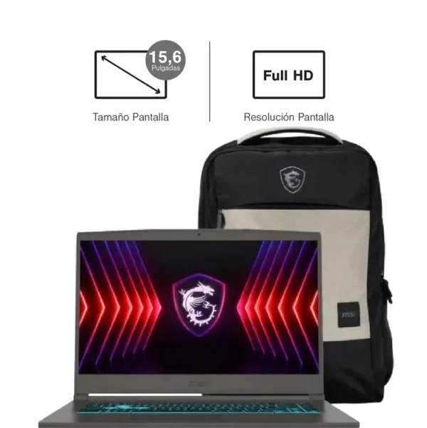 Computador Portátil Gamer MSI Thin 15.6" Pulgadas B13VE - Intel Core i5 - RAM 16GB  - Disco SSD 512GB - Gris - Imagen 3