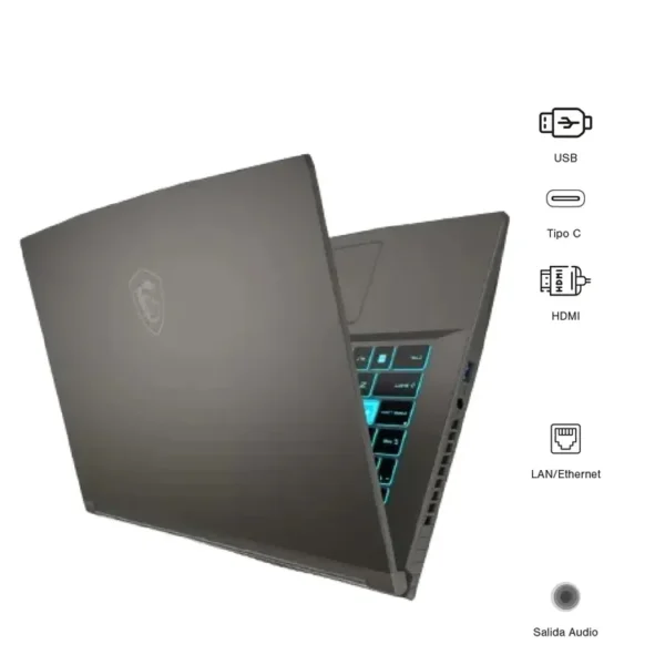 Computador Portátil Gamer MSI Thin 15.6" Pulgadas B13VE - Intel Core i5 - RAM 16GB  - Disco SSD 512GB - Gris - Imagen 6