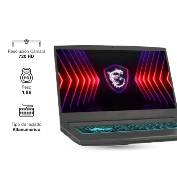 Computador Portátil Gamer MSI Thin 15.6" Pulgadas B13VE - Intel Core i5 - RAM 16GB  - Disco SSD 512GB - Gris - Imagen 7