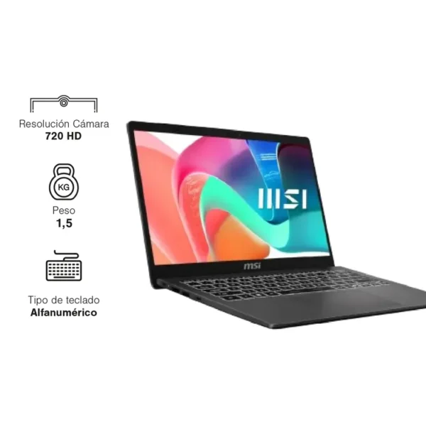 Computador Portátil MSI Modern 14" Pulgadas F13MG - Intel Core i5 - RAM 16GB  - Disco SSD 512GB - Negro - Imagen 7