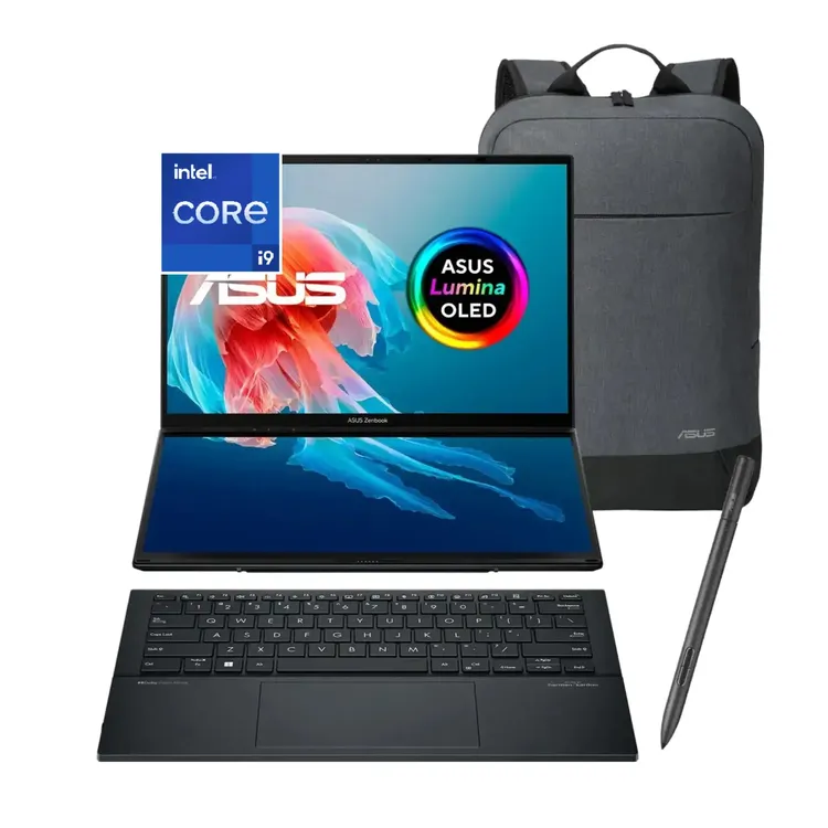 Computador Portátil ASUS Zenbook Duo OLED 14" Pulgadas UX8406MA - Core Ultra 9 185H - RAM 32GB - Disco SSD 1 TB - Gris