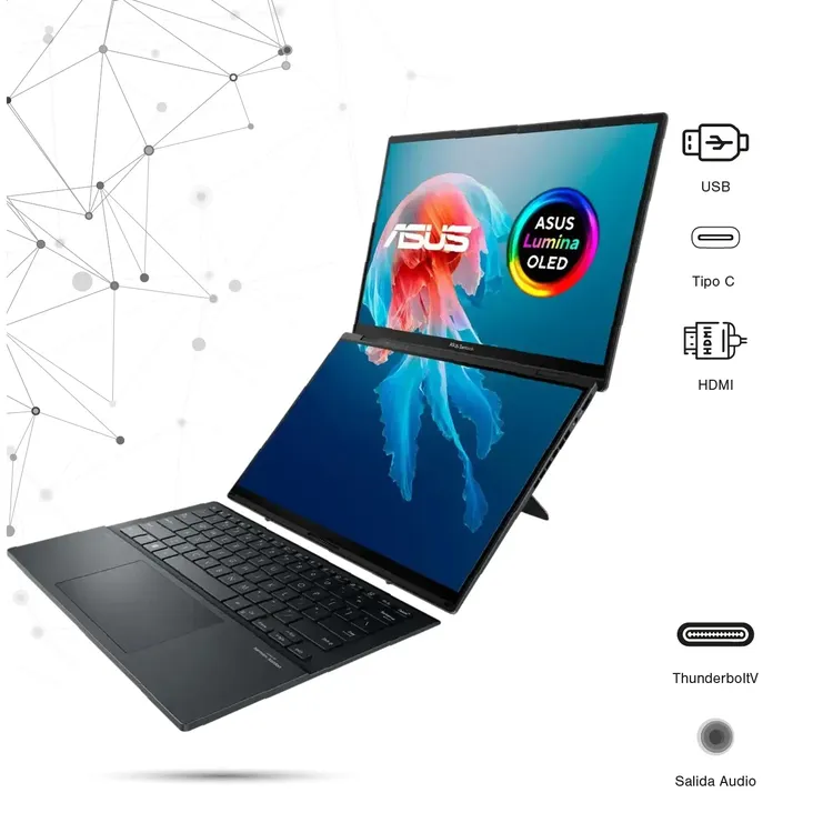 Computador Portátil ASUS Zenbook Duo OLED 14" Pulgadas UX8406MA - Core Ultra 9 185H - RAM 32GB - Disco SSD 1 TB - Gris - Imagen 6