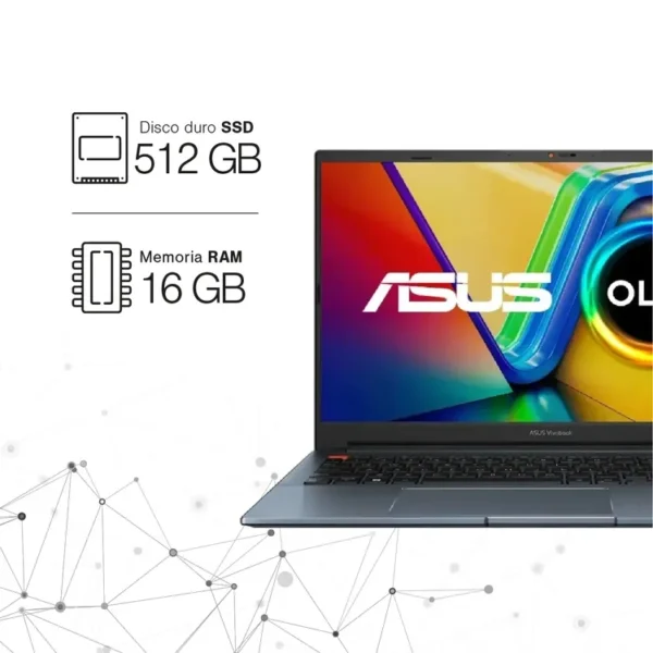 Computador Portátil ASUS Vivobook Pro OLED 15.6" Pulgadas K6502VJ - Intel Core i5 - RAM 16GB - Disco SSD 512 GB - Azul - Imagen 2