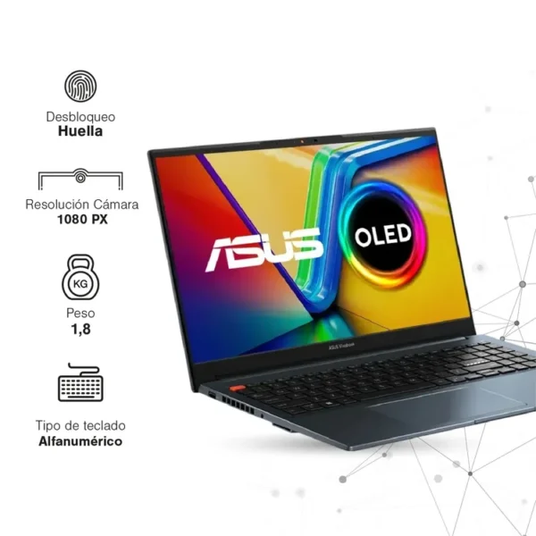 Computador Portátil ASUS Vivobook Pro OLED 15.6" Pulgadas K6502VJ - Intel Core i5 - RAM 16GB - Disco SSD 512 GB - Azul - Imagen 7
