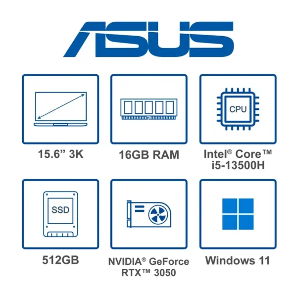 Computador Portátil ASUS Vivobook Pro OLED 15.6" Pulgadas K6502VJ - Intel Core i5 - RAM 16GB - Disco SSD 512 GB - Azul - Imagen 8