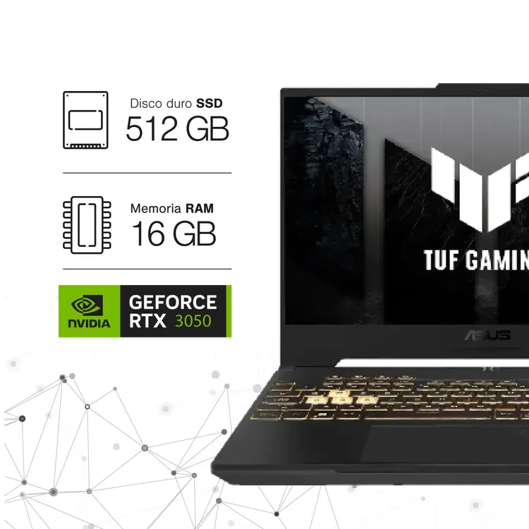 Computador Portátil Gamer ASUS TUF 15.6" Pulgadas FX507ZC4 - Intel Core i5 - RAM 16GB - Disco SSD 512 GB - Gris - Imagen 2