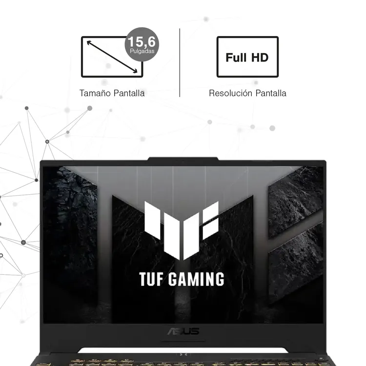 Computador Portátil Gamer ASUS TUF 15.6" Pulgadas FX507ZC4 - Intel Core i5 - RAM 16GB - Disco SSD 512 GB - Gris - Imagen 3