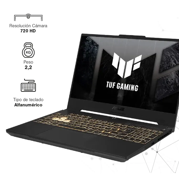 Computador Portátil Gamer ASUS TUF 15.6" Pulgadas FX507ZC4 - Intel Core i5 - RAM 16GB - Disco SSD 512 GB - Gris - Imagen 7