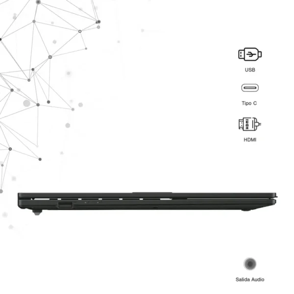 Computador Portátil ASUS Vivobook Go 15.6" Pulgadas E1504FA - AMD Ryzen 5 - RAM 8GB - Disco SSD 1 TB - Negro - Imagen 6