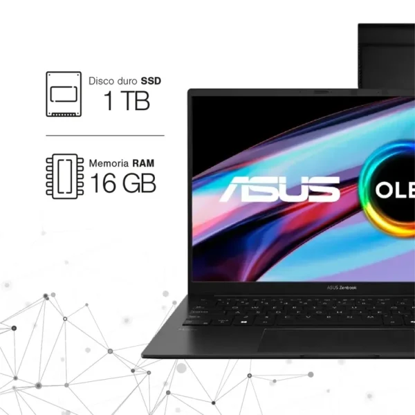 Computador Portátil ASUS Zenbook OLED 14" Pulgadas UM3406HA - AMD Ryzen 7 - RAM 16GB - Disco SSD 1 TB SSD - Negro - Imagen 2