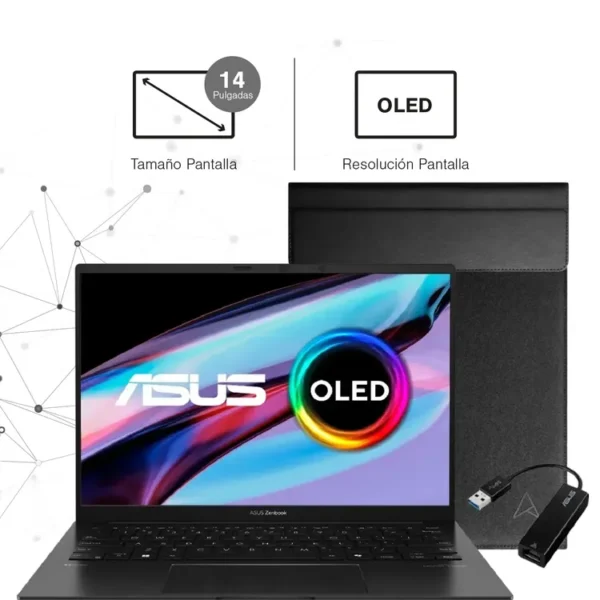 Computador Portátil ASUS Zenbook OLED 14" Pulgadas UM3406HA - AMD Ryzen 7 - RAM 16GB - Disco SSD 1 TB SSD - Negro - Imagen 3