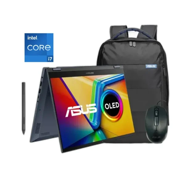 Computador Portatil 2 en 1 ASUS Vivobook OLED 14" Pulgadas TP3402Va Táctil - Intel Core i7 - RAM 16GB - Disco SSD 512 GB - Azul