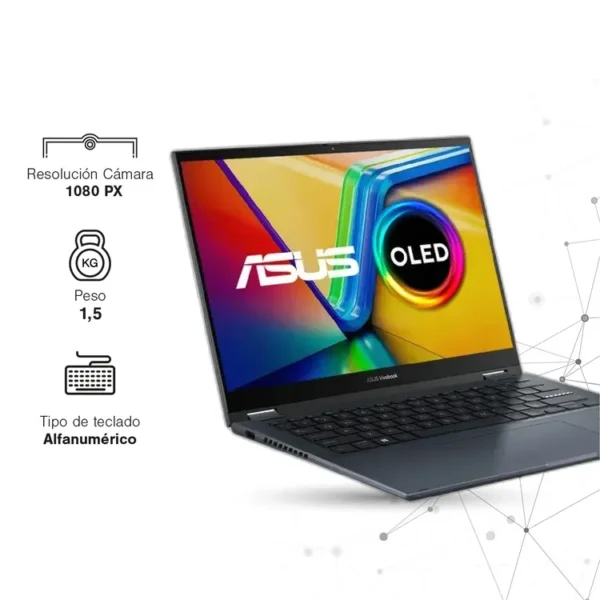 Computador Portatil 2 en 1 ASUS Vivobook OLED 14" Pulgadas TP3402Va Táctil - Intel Core i7 - RAM 16GB - Disco SSD 512 GB - Azul - Imagen 7