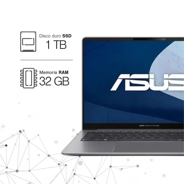 Computador Portátil ASUS Expertbook 14" Pulgadas P5405 - Intel Ultra 7 258V - RAM 32GB - Disco SSD 1TB - Gris - Imagen 2