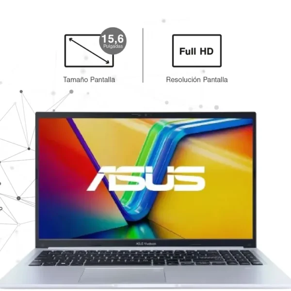 Computador Portátil ASUS Vivobook 15.6" Pulgadas M1502YA - AMD Ryzen 7  - RAM 16GB - Disco SSD 1TB - Plateado - Imagen 3