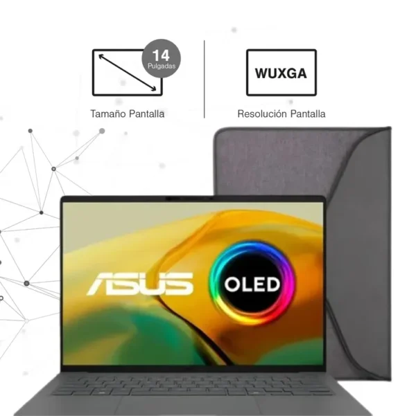 Computador Portátil ASUS Zenbook A14 OLED 14" Pulgadas UX3407QA - Snapdragon X  - RAM 16GB - Disco SSD 1TB - Gris - Imagen 3