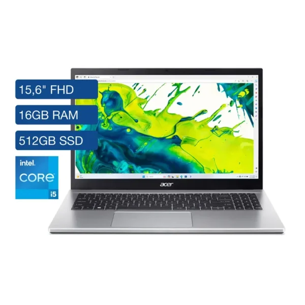 Computador Portátil ACER ASPIRE 3 15.6" Pulgadas 57GW - Intel Core i5 - RAM 16GB - Disco SSD 512GB - Plata - Imagen 2