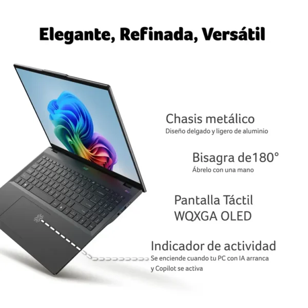 Computador Portátil ACER SWIFT 16" Pulgadas 966Z Táctil - Intel Core Ultra 9 - RAM 32GB - Disco SSD 1TB - Negro - Imagen 5