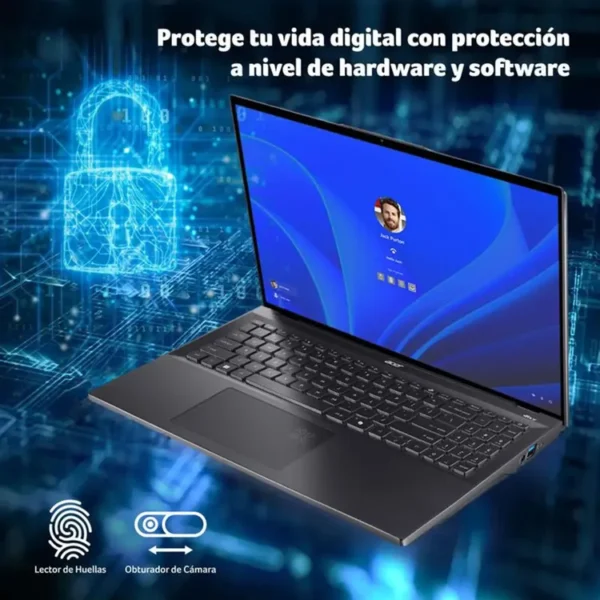 Computador Portátil ACER SWIFT 16" Pulgadas 966Z Táctil - Intel Core Ultra 9 - RAM 32GB - Disco SSD 1TB - Negro - Imagen 6