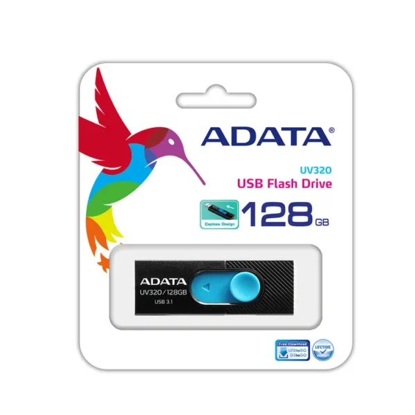 Memoria USB ADATA 128GB 3.2 UV320 Negro|Azul - Imagen 3