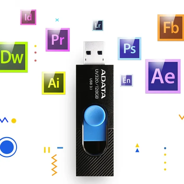 Memoria USB ADATA 128GB 3.2 UV320 Negro|Azul - Imagen 5