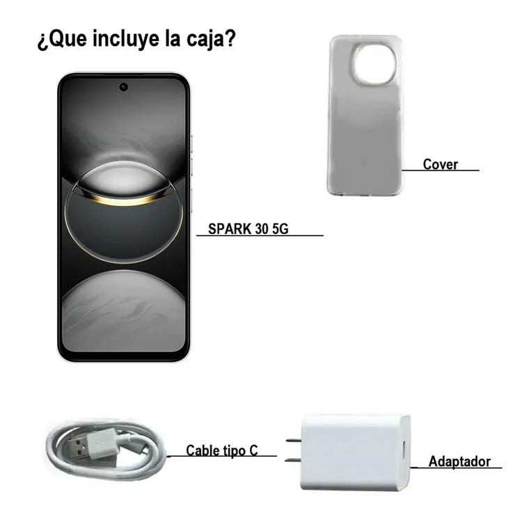 Celular TECNO Spark 30 256GB 5G Blanco - Imagen 3