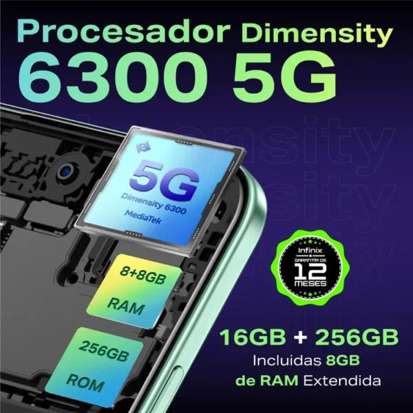 Celular INFINIX  Hot 50 256GB 5G Azul - Imagen 5