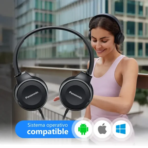 Audífonos de Diadema PANASONIC Alámbricos On Ear Manos Libres RP-HF100ME Negro - Imagen 5